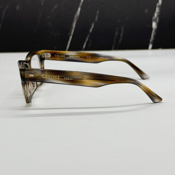 NEW CELINE CL50011F 055 HAVANA SQUARE UNISEX CELINE EYEGLASSES - Picture 8 of 12